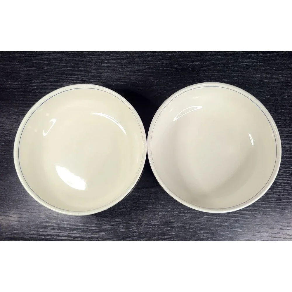 Mikasa Intaglio Arabella CAC01 Soup Cereal Bowl Set 2 Blue Tulip Stoneware 6.25
